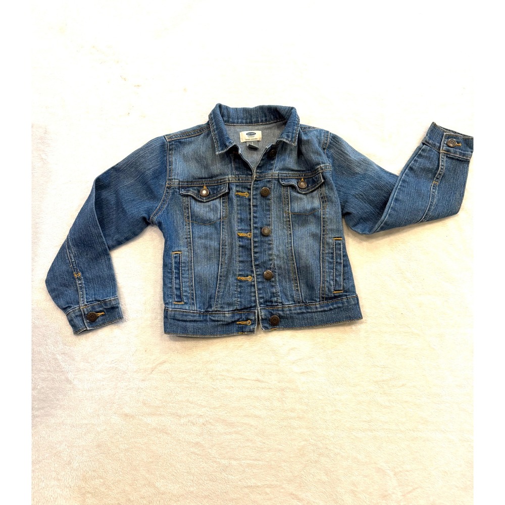 Old Navy Kids Unisex Stretch Denim Jacket Medium Wash Blue Size S 6-7